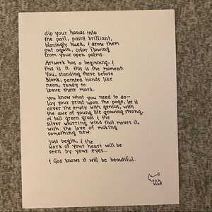 t.r.h. blue artwork // Poem art print